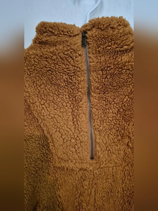 Free People Nantucket Toasted Coconut Teddy Fleece Pullover S.XS - Picture 7 of 11